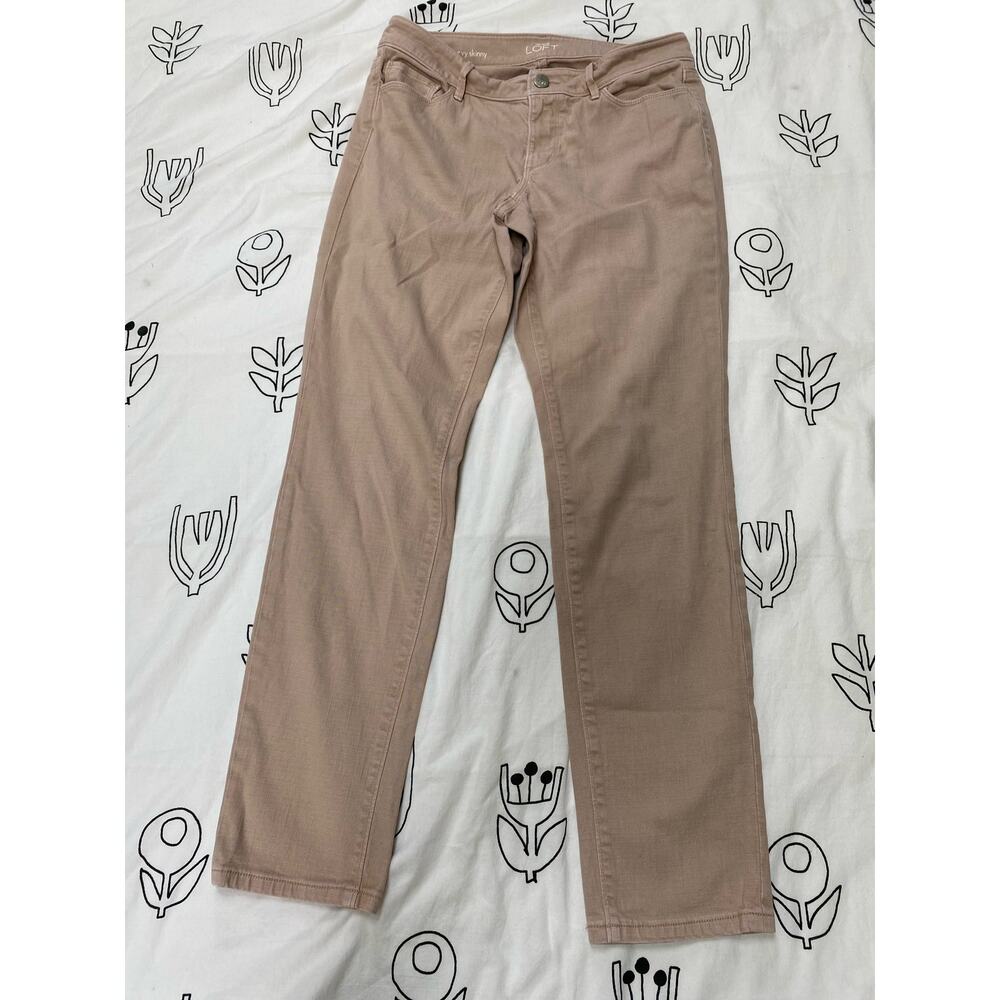 LOFT Tan Curvy Skinny Khaki Pants